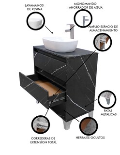 Foto 6 | Gabinete De Baño Con Llave Y Lavabo Minimalista Roy