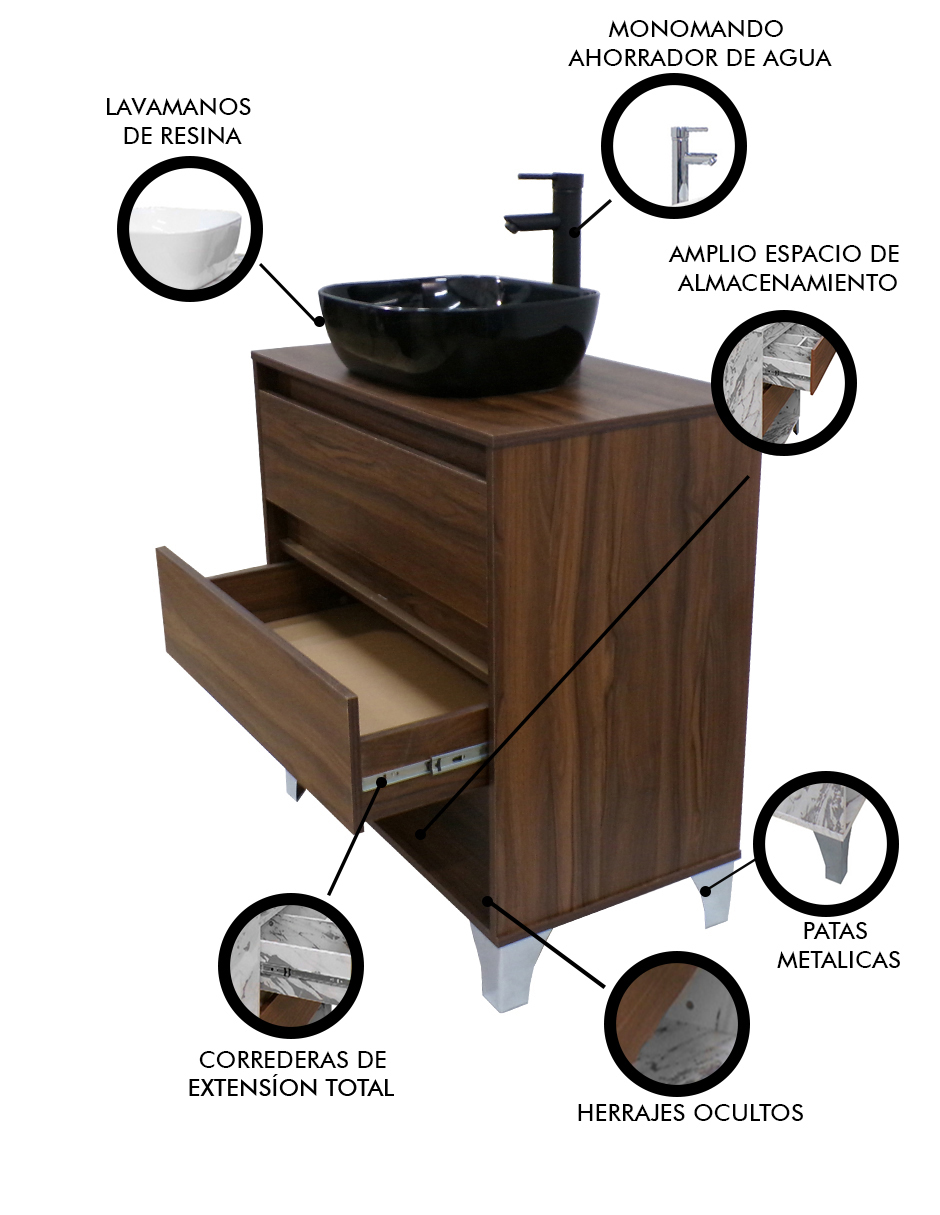 Foto 6 | Gabinete De Baño Con Llave Y Lavabo Minimalista Roy