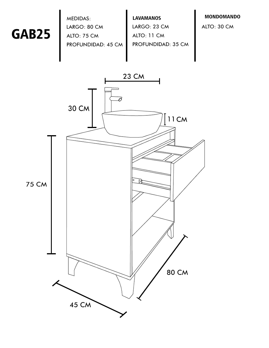 Foto 7 | Gabinete De Baño Con Llave Y Lavabo Minimalista Roy