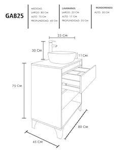 Foto 7 | Gabinete De Baño Con Llave Y Lavabo Minimalista Roy