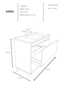 Foto 7 | Gabinete De Baño Con Lavabo, Llave Y Cajon Minimalista Himalaya