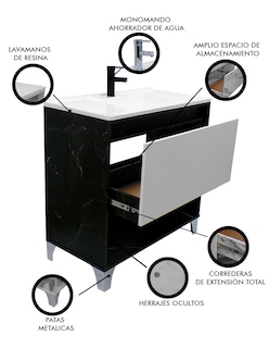 Foto 6 | Gabinete De Baño Con Lavabo, Llave Y Cajon Minimalista Himalaya
