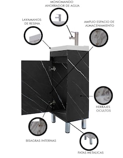 Foto 6 | Gabinete Para Baño Nala Con Lavabo Minimalista
