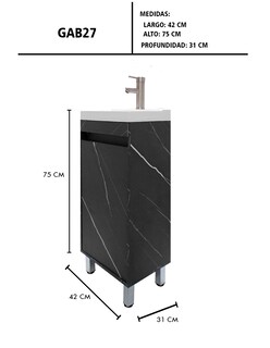 Foto 7 | Gabinete Para Baño Nala Con Lavabo Minimalista