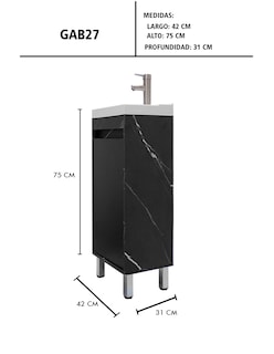 Foto 7 | Gabinete Para Baño Nala Con Lavabo Minimalista