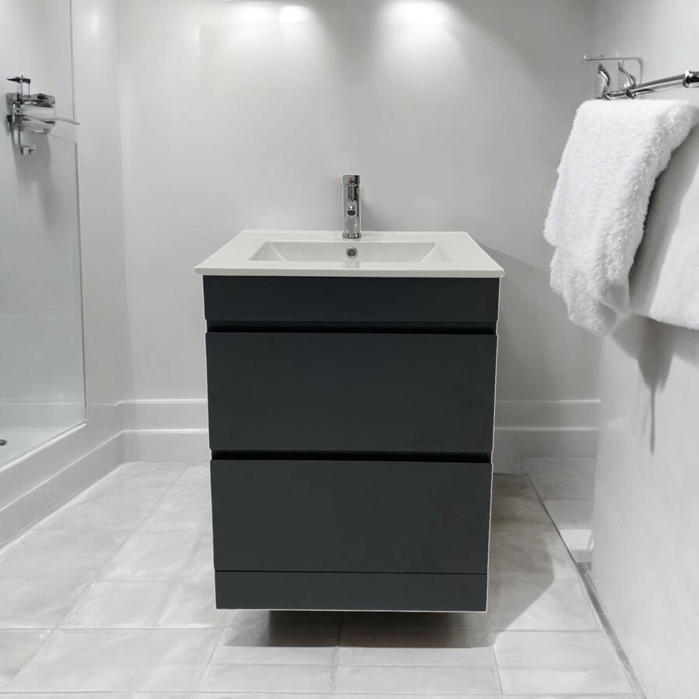 Foto 4 pulgar | Mueble Gabinete Para Baño Lavamanos Lavabo Ovalín 2 Cajones