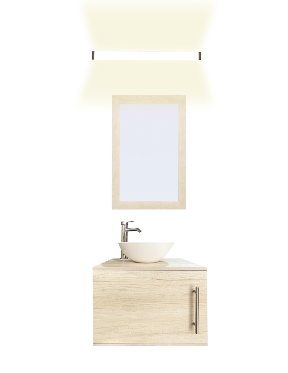 Gabinete De Baño Para Lavabo Con Lampara Y Espejo Agnes