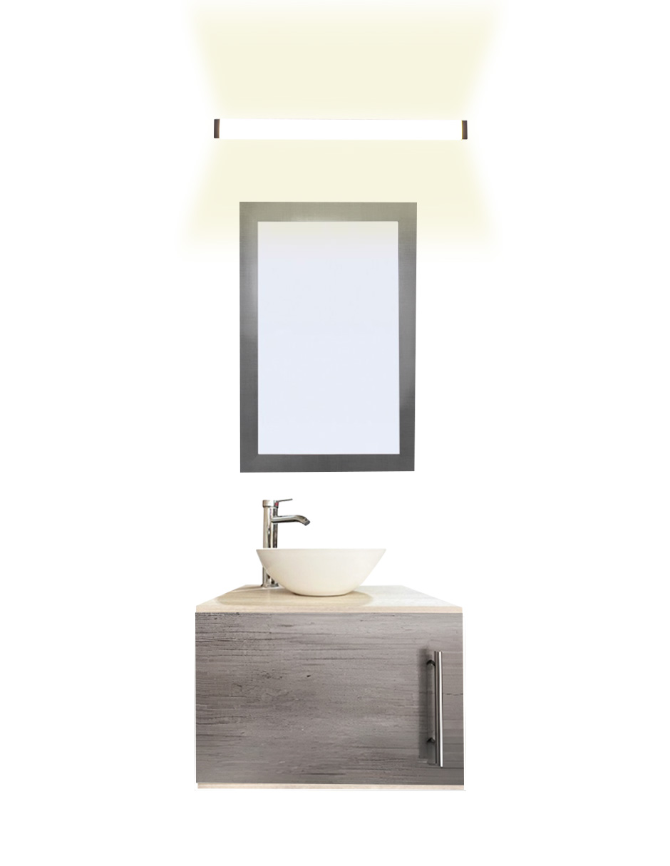 Gabinete De Baño Para Lavabo Con Lampara Y Espejo Agnes