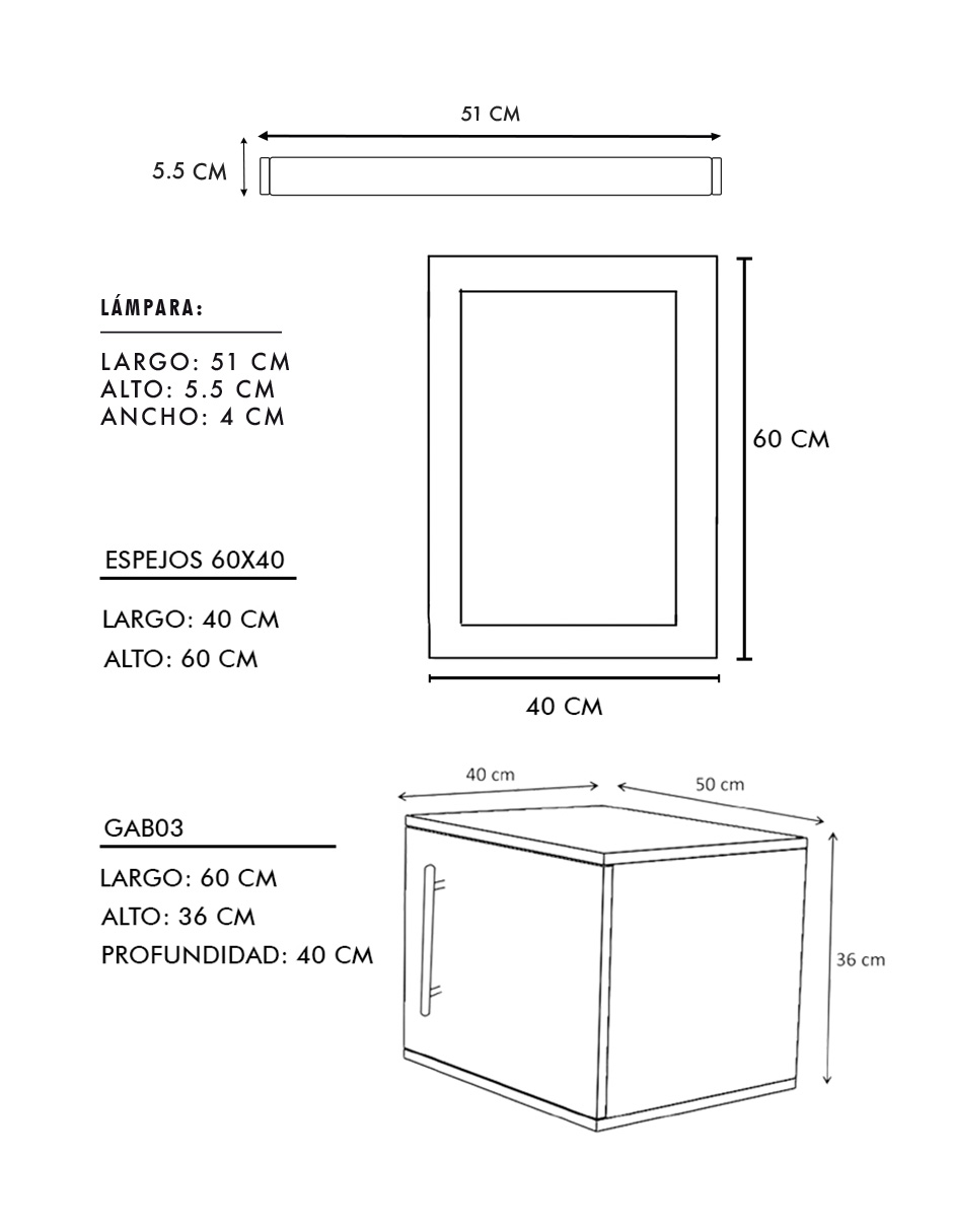 Foto 9 pulgar | Gabinete De Baño Para Lavabo Con Lampara Y Espejo Agnes