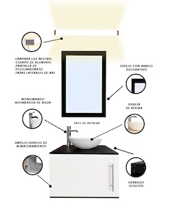 Foto 3 | Gabinete De Baño Para Lavabo Con Lampara Y Espejo Agnes