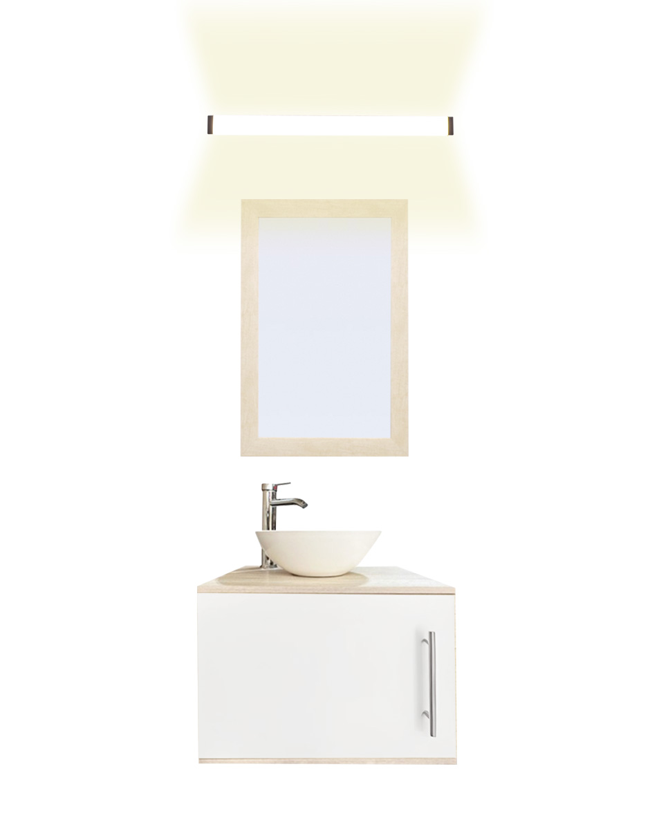 Gabinete De Baño Para Lavabo Con Lampara Y Espejo Agnes