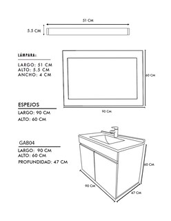 Foto 8 | Gabinete De Baño Con Lavabo Con Espejo Y Lampara Vinvent