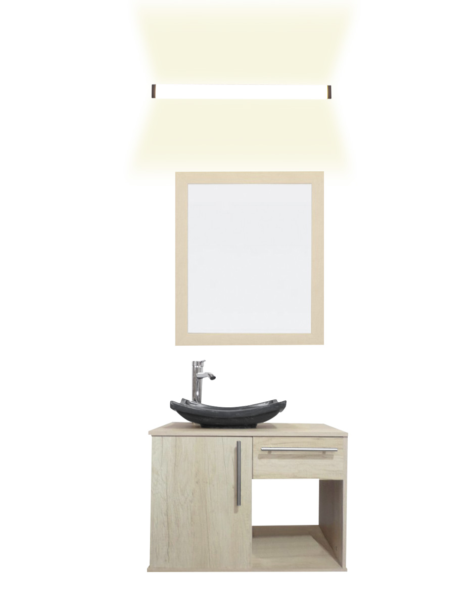 Gabinete Para Baño Con Lavabo Con Lampara Y Espejo Agatha