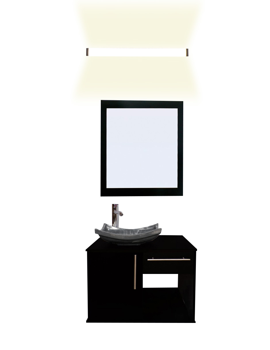 Gabinete Para Baño Con Lavabo Con Lampara Y Espejo Agatha