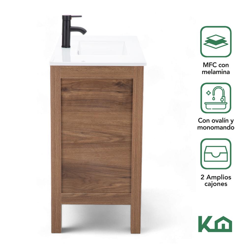 Foto 3 pulgar | Mueble Gabinete Para Baño Lavamanos Lavabo Cajones Y Estante