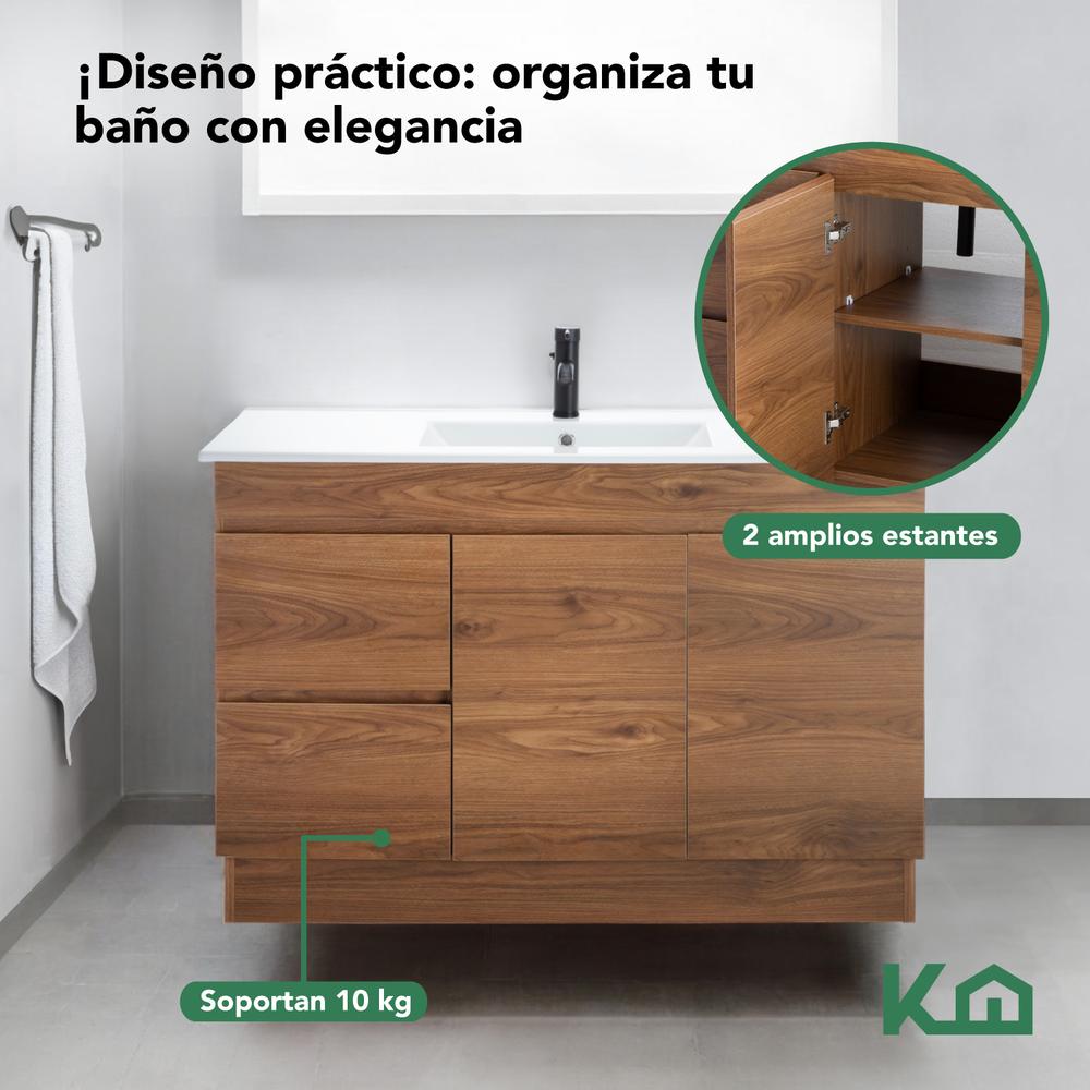 Foto 5 pulgar | Mueble Gabinete Para Baño Lavamanos Lavabo 2 Cajones Estante