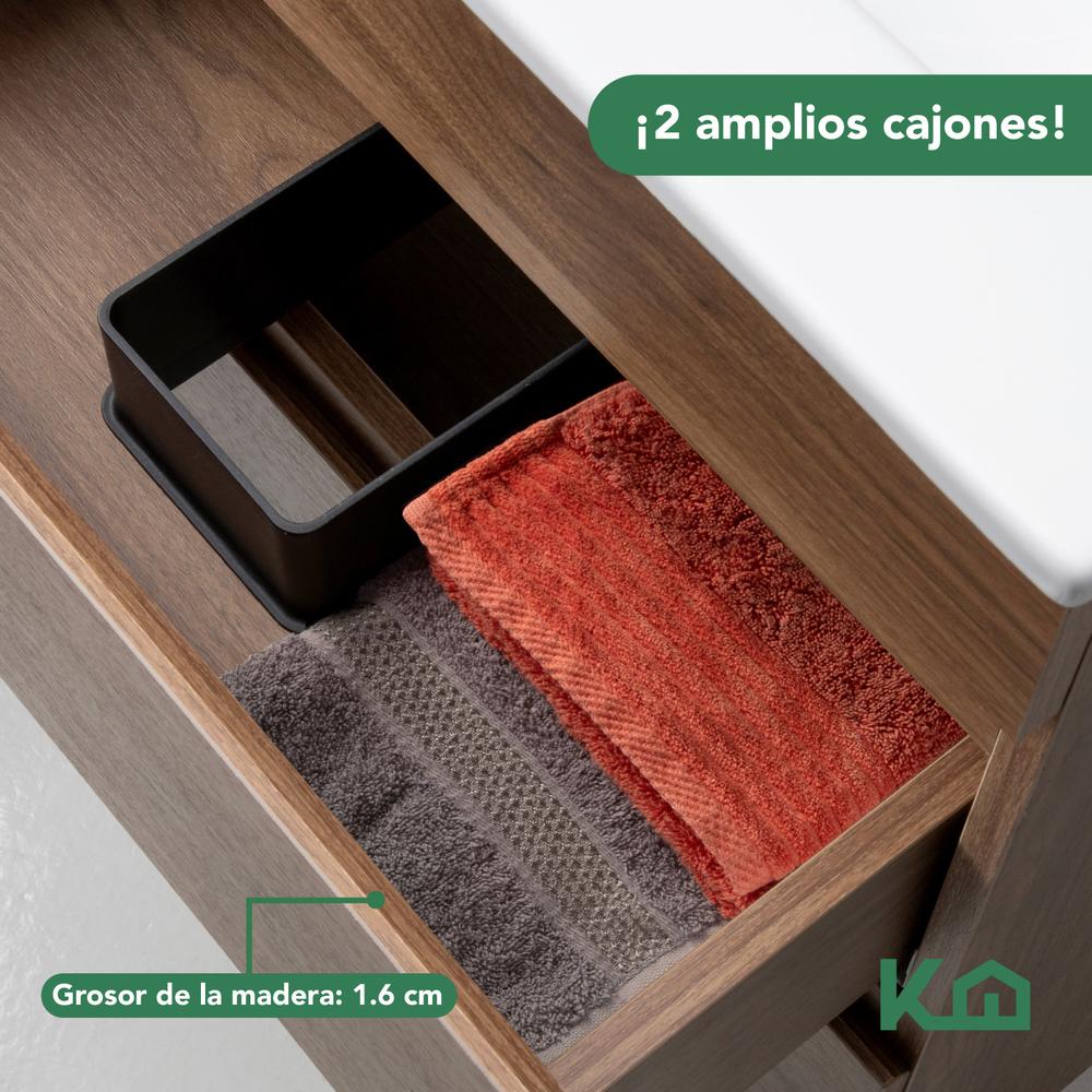 Foto 7 pulgar | Mueble Gabinete Para Baño Lavamanos Lavabo 2 Cajones Estante