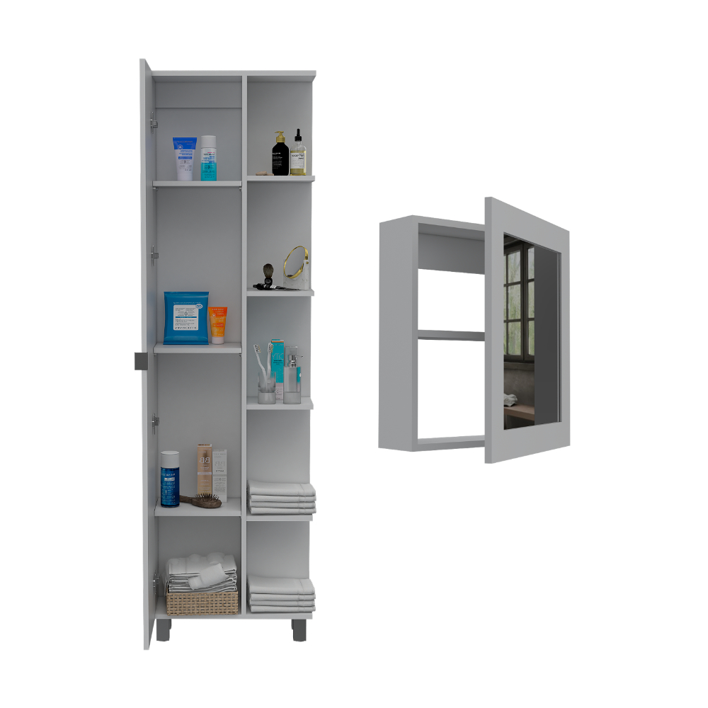 Mueble Esquinero + Gabinete de Baño Blancos