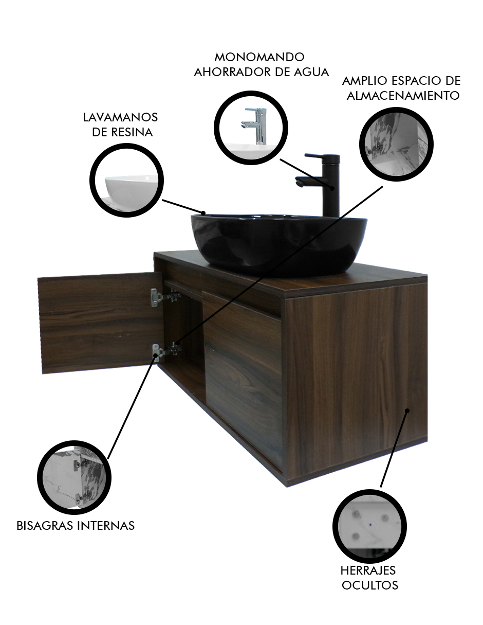 Foto 4 pulgar | Gabinete Para Baño  Con Lavabo Y Monomando Simone