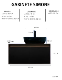 Foto 8 | Gabinete Para Baño Con Lavabo Y Monomando Simone