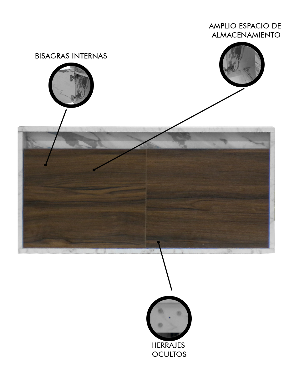 Foto 3 | Gabinete De Baño Para Lavabo Sin Lavabo Ni Llave   Simone  Mueble Para Lavamanos