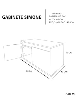 Foto 6 | Gabinete De Baño Para Lavabo Sin Lavabo Ni Llave Simone Mueble Para Lavamanos