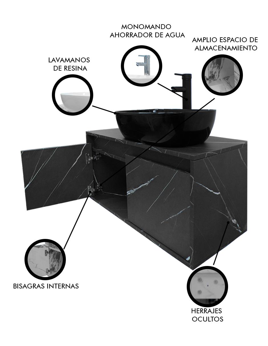 Foto 3 | Gabinete Para Baño  Con Lavabo Y Monomando Simone