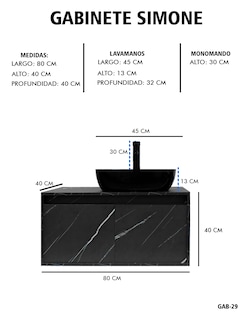 Foto 8 | Gabinete Para Baño Con Lavabo Y Monomando Simone