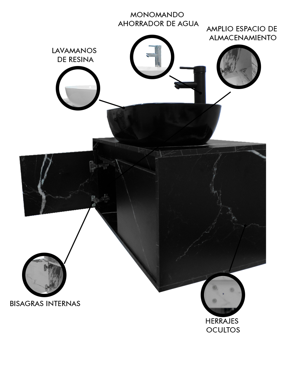 Foto 4 pulgar | Gabinete Para Baño  Con Lavabo Y Monomando Simone