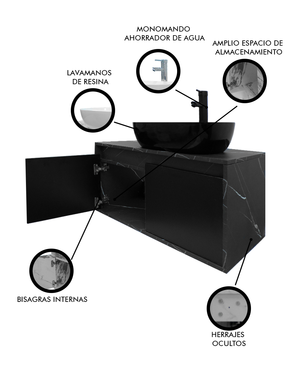 Foto 3 | Gabinete Para Baño  Con Lavabo Y Monomando Simone