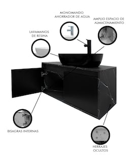 Foto 3 | Gabinete Para Baño Con Lavabo Y Monomando Simone