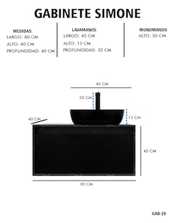 Foto 8 | Gabinete Para Baño Con Lavabo Y Monomando Simone