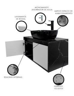 Foto 3 | Gabinete Para Baño Con Lavabo Y Monomando Simone