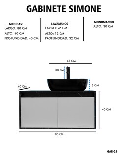 Foto 8 | Gabinete Para Baño Con Lavabo Y Monomando Simone