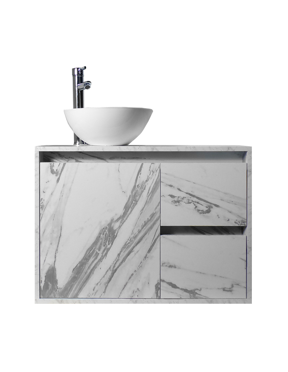 Foto 2 pulgar | Gabinete Para Baño Calypso Ovalin Y Llave Minimalista, Gabinete Flotante Para Lavabo