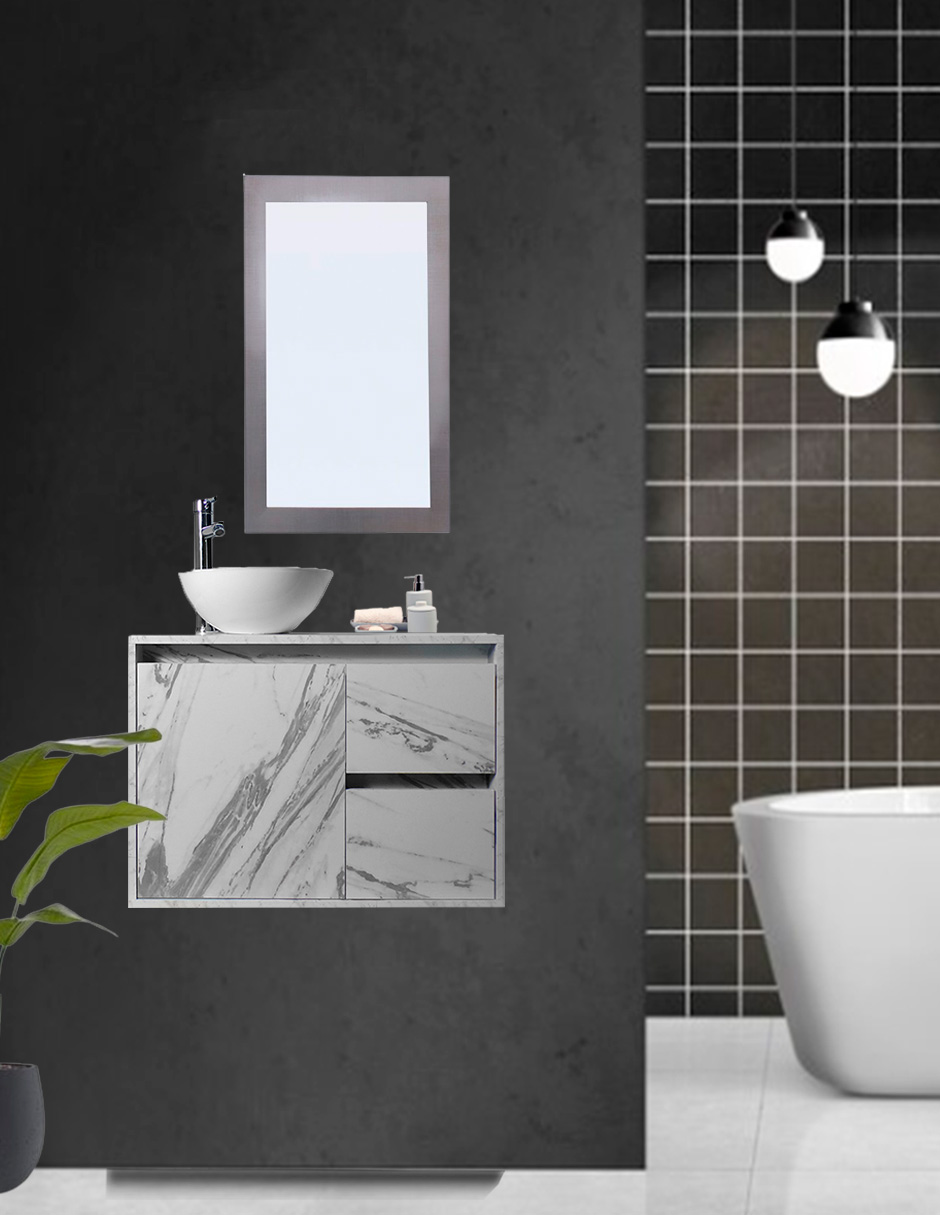 Foto 3 pulgar | Gabinete Para Baño Calypso Ovalin Y Llave Minimalista, Gabinete Flotante Para Lavabo