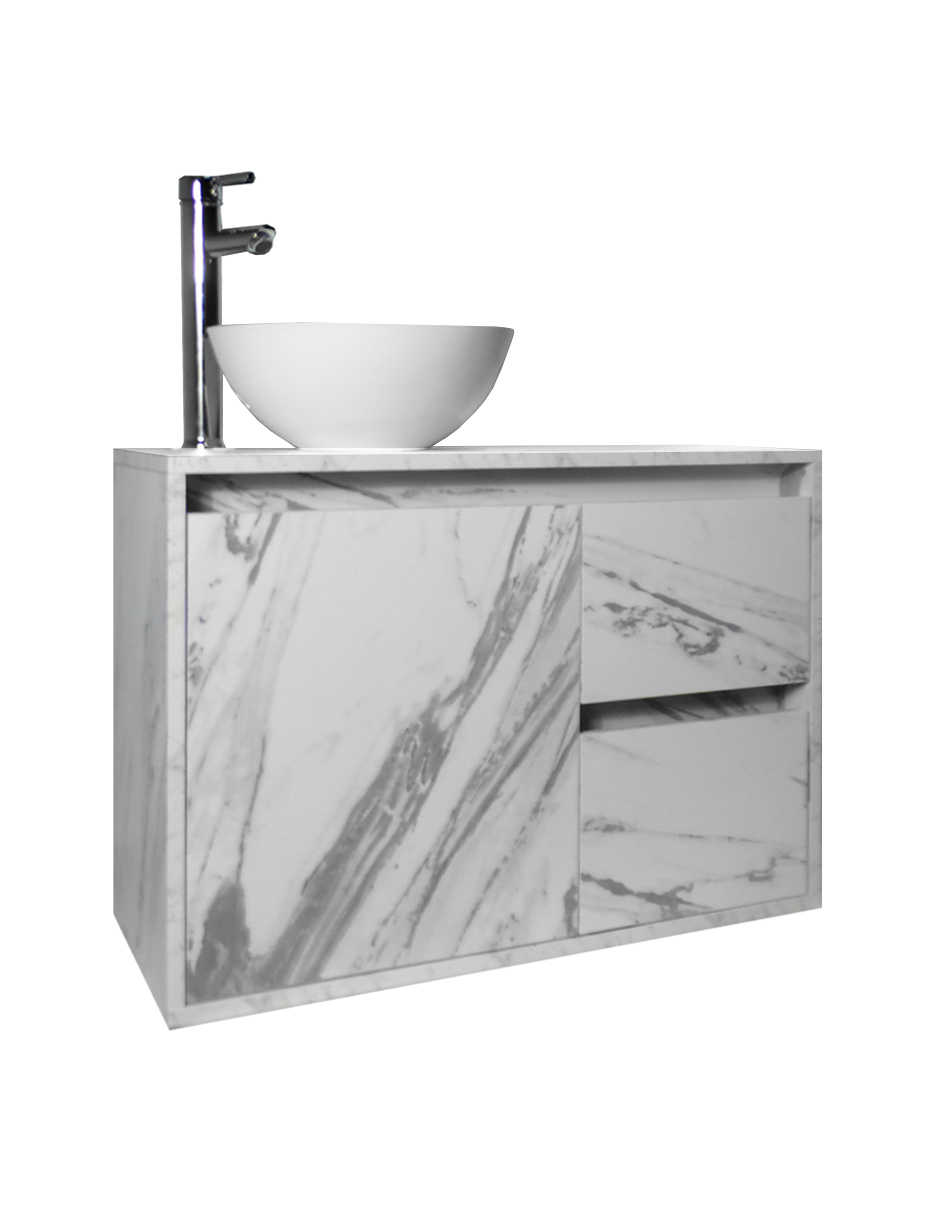 Foto 6 pulgar | Gabinete Para Baño Calypso Ovalin Y Llave Minimalista, Gabinete Flotante Para Lavabo