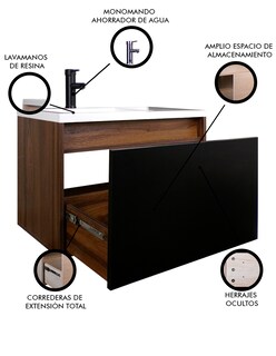 Foto 3 | Gabinete De Baño Turner Con Lavabo Con Llave Minimalista