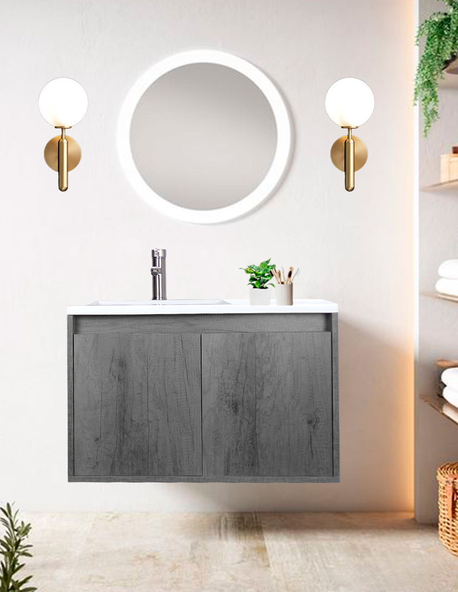 Foto 3 pulgar | Gabinete De Baño Rodrigo Con Lavabo Minimalista Con Llave