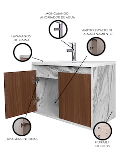 Foto 3 | Gabinete De Baño Rodrigo Con Lavabo Minimalista Con Llave