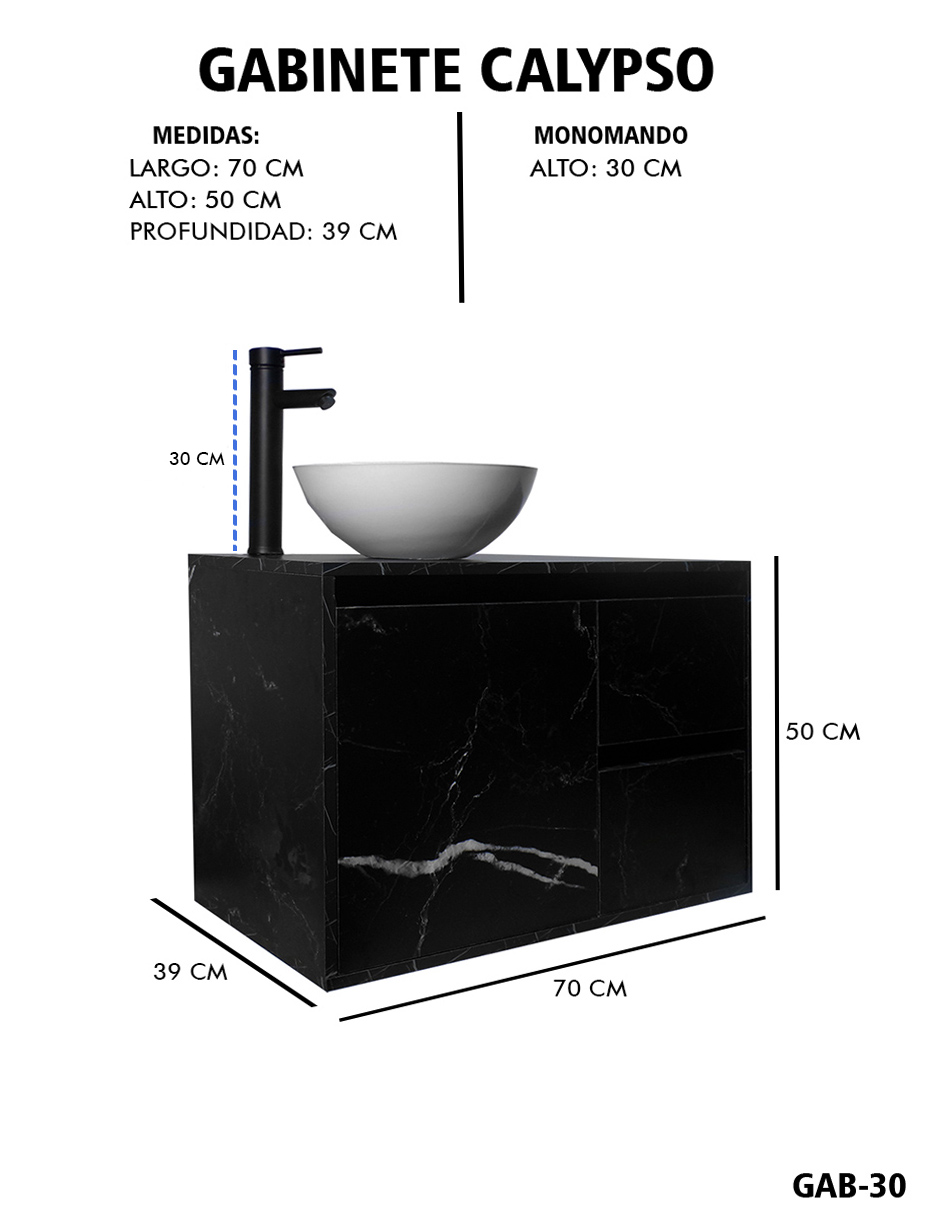 Foto 7 pulgar | Gabinete Para Baño Calypso Ovalin Y Llave Minimalista, Gabinete Flotante Para Lavabo