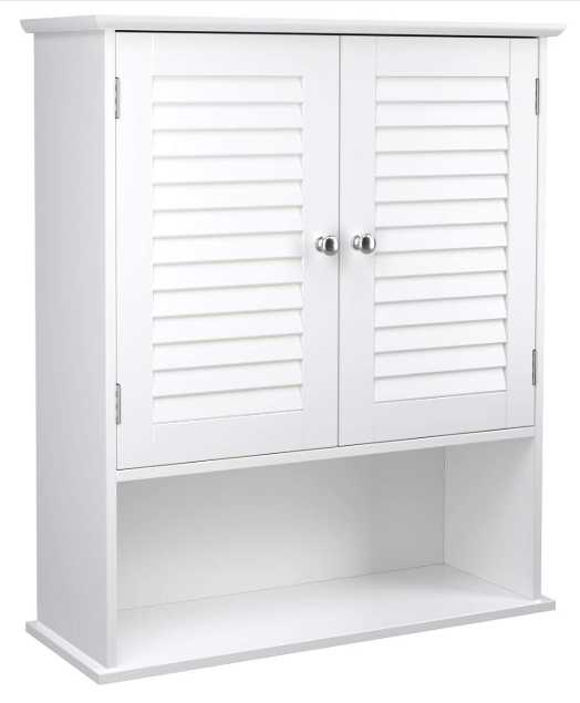 Armario Colgante De Pared Vasagle Mbbc27wt Para Baño Blanco