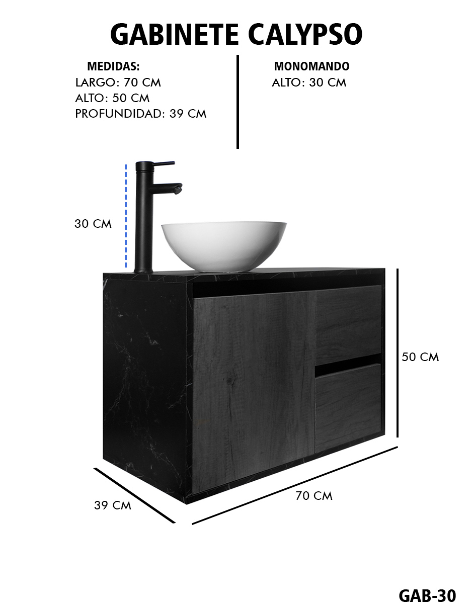 Foto 7 pulgar | Gabinete Para Baño Calypso Ovalin Y Llave Minimalista, Gabinete Flotante Para Lavabo