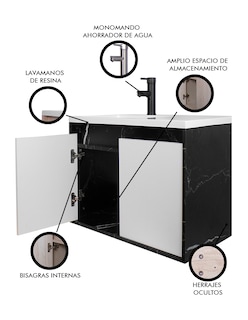 Foto 3 | Gabinete De Baño Rodrigo Con Lavabo Minimalista Con Llave