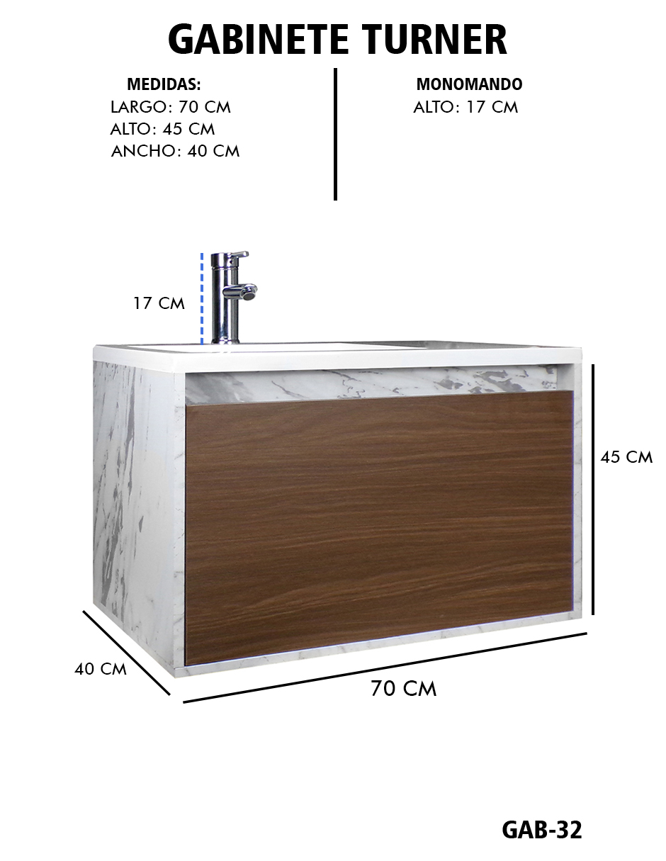 Foto 7 pulgar | Gabinete De Baño Turner Con Lavabo Con Llave Minimalista