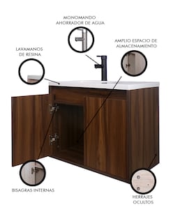 Foto 3 | Gabinete De Baño Rodrigo Con Lavabo Minimalista Con Llave