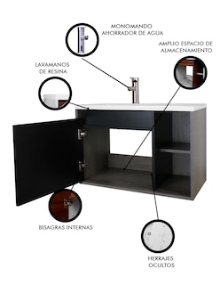 Foto 3 | Gabinete De Baño Carlo Con Lavabo Y Monomando Minimalista