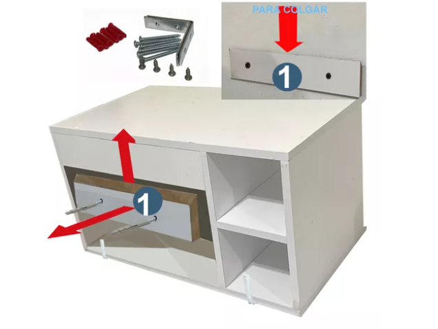 Foto 3 | Gabinete Baño Ovalin Tipo Marmol Vinil Metalico Blanco