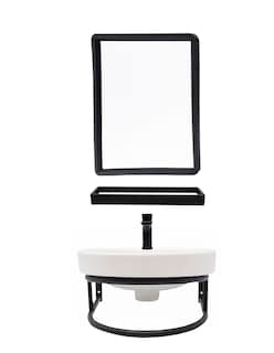 Foto 1 | Mueble Para Baño Con Espejo Y Repisa Machen Mehir Color Negro