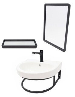 Foto 2 | Mueble Para Baño Con Espejo Y Repisa Machen Mehir Color Negro